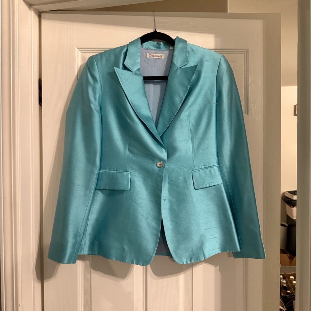 Tahari Teal Silk Women's Blazer